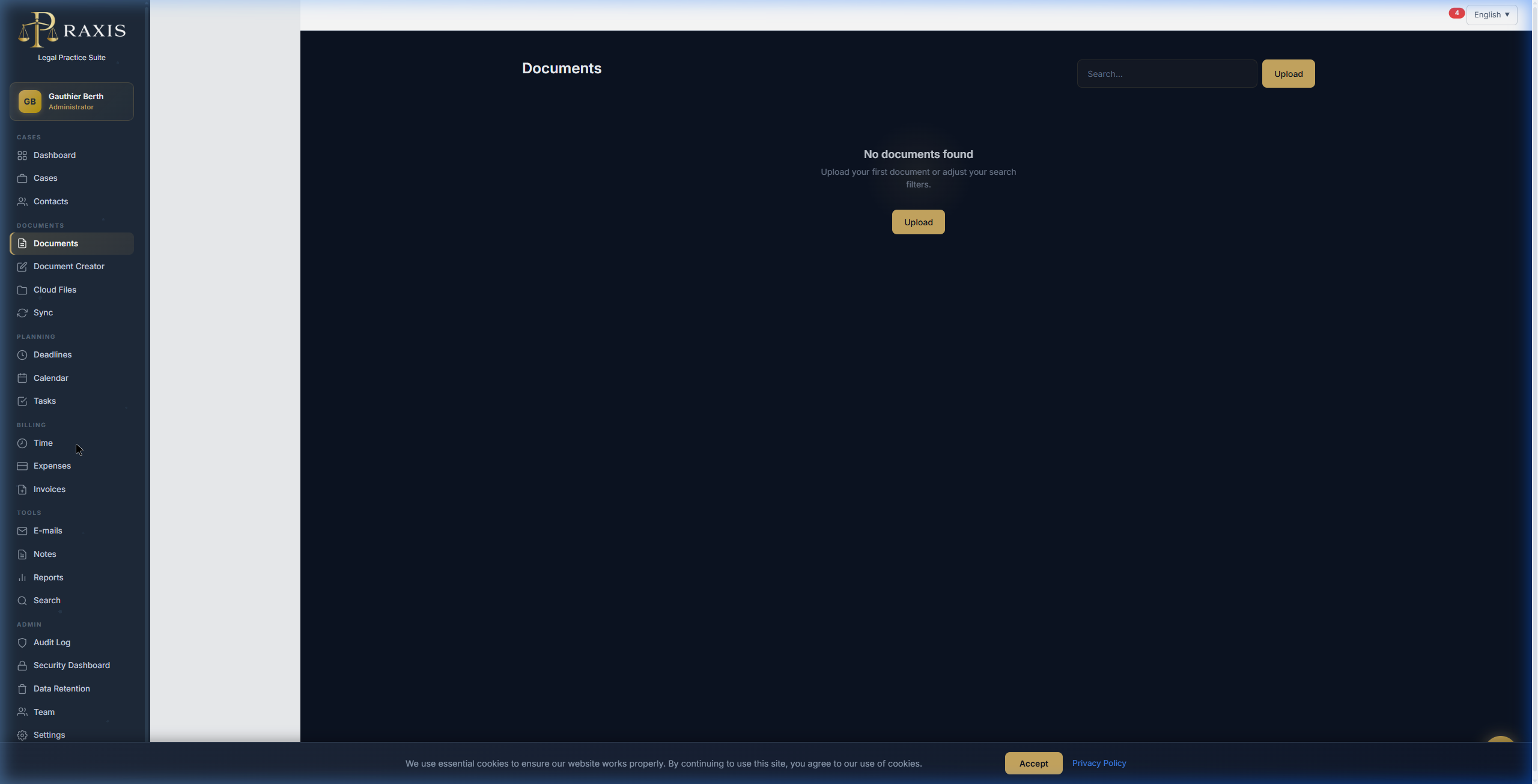Praxis Time tracking with timer and hourly overview